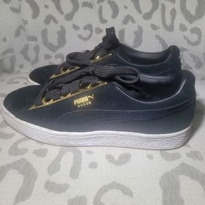 Puma Gold Black Suede 50 Street Sneaker White Sole Low Top